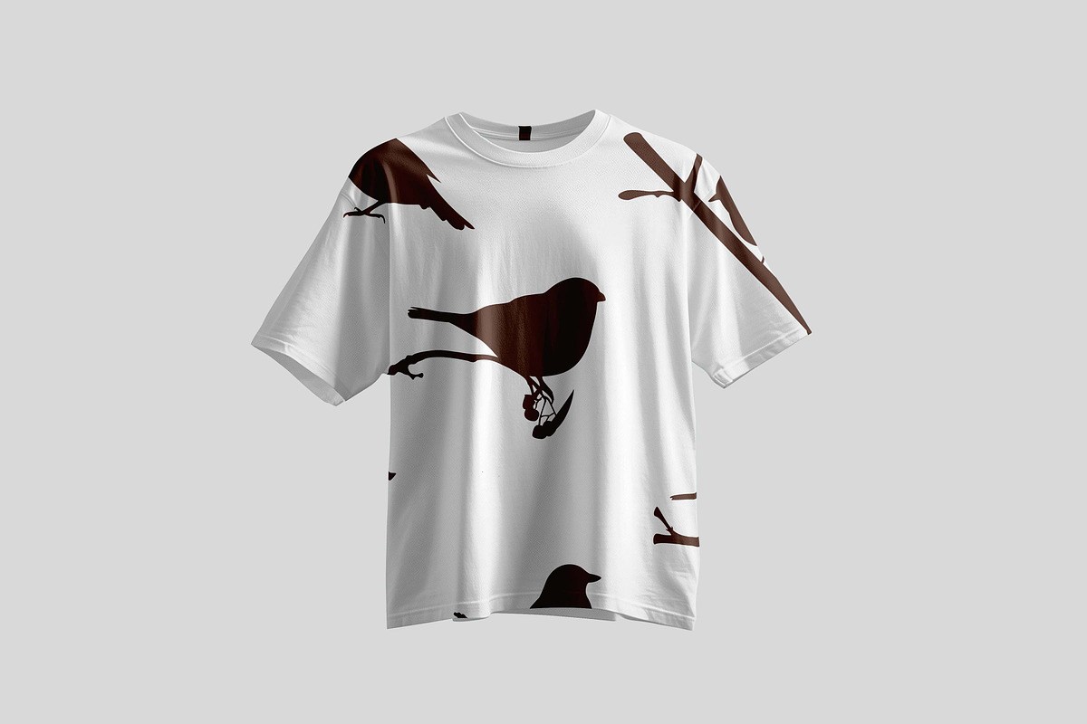 Seamless pattern birds on branch, a Pattern Graphic by Viktorijareut (Photo 4 of 5)