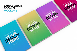 Saddle-Stitch Booklet Mockup Set