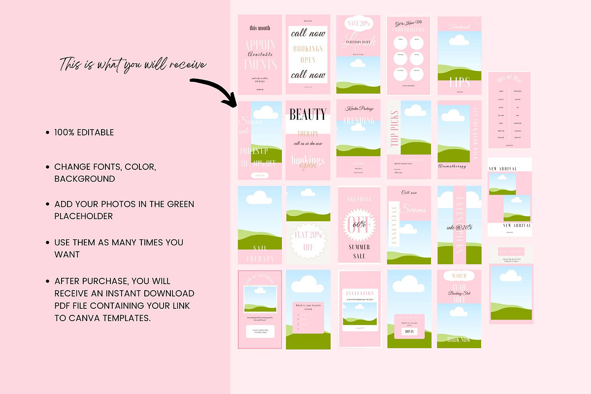 Beauty Instagram Templates Canva, a Social Media Template by Deepa Template Studio (Photo 8 of 19)