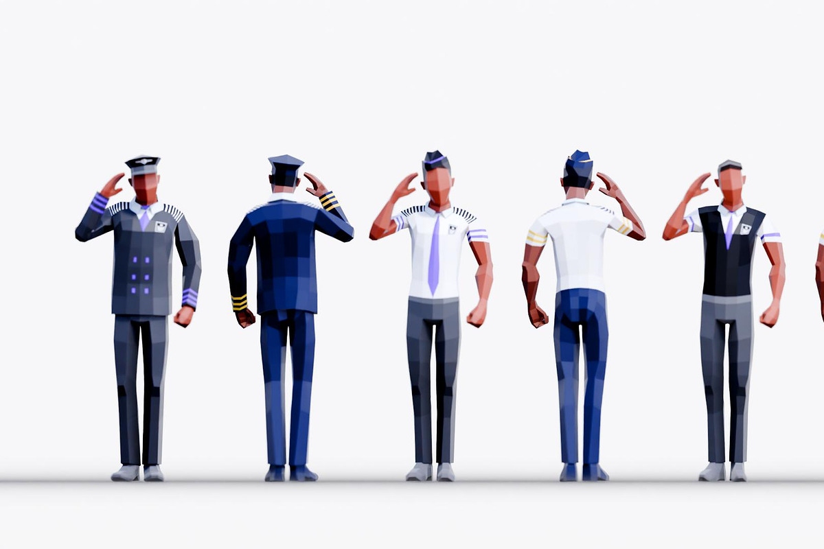 Low Poly Airline Crew Pack, a Characters & Person 3D Model by Studio Ochi (Photo 8 of 13)