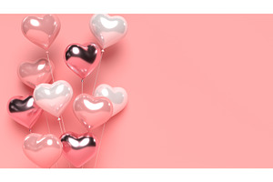 3d Glossy Heart Balloons.