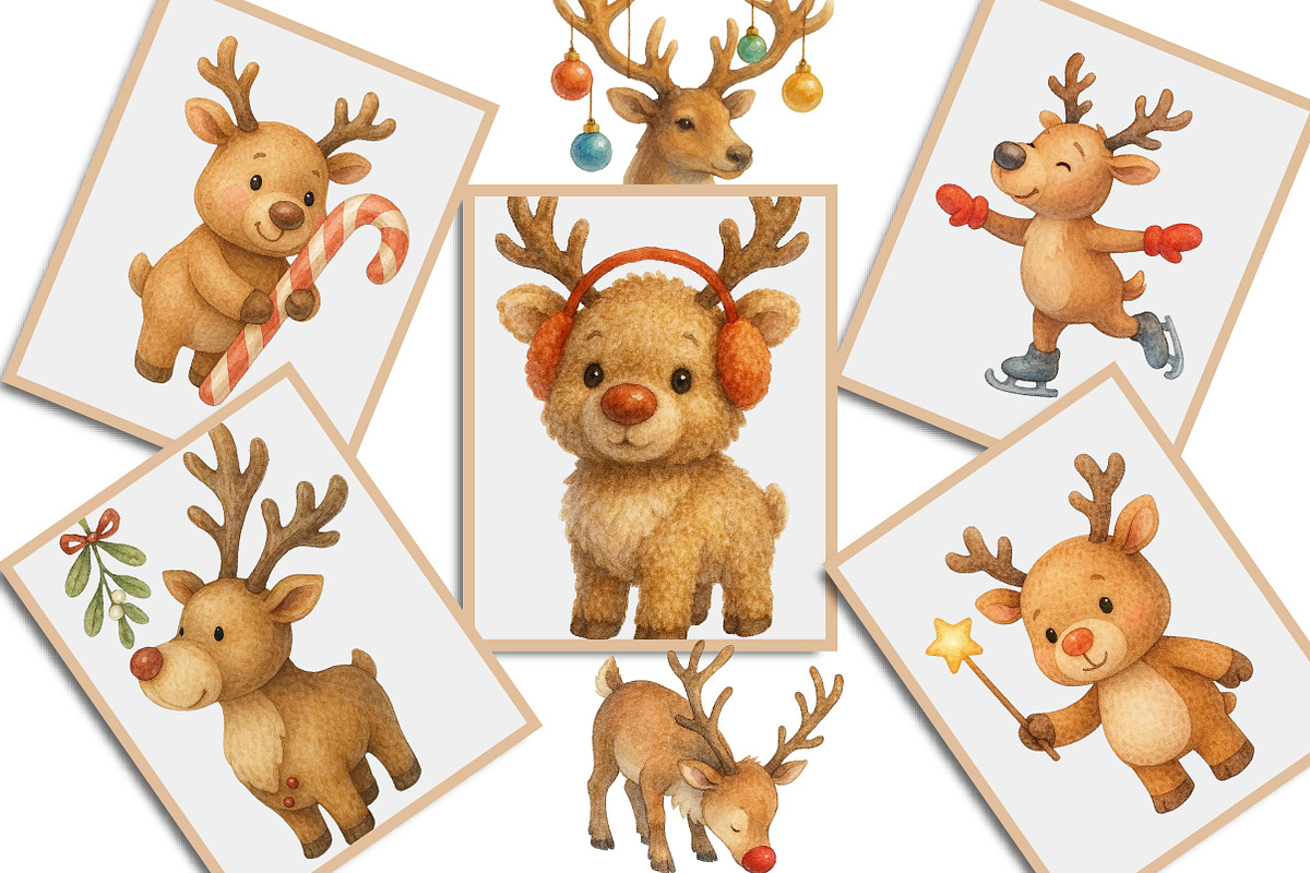 Cute Christmas Reindeer Sublimation, an Illustration by Creative Art (Photo 4 of 9)