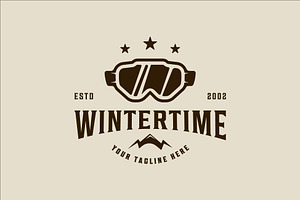 winter goggles logo vintage vector, a Branding & Logo Template by zyxroun shop