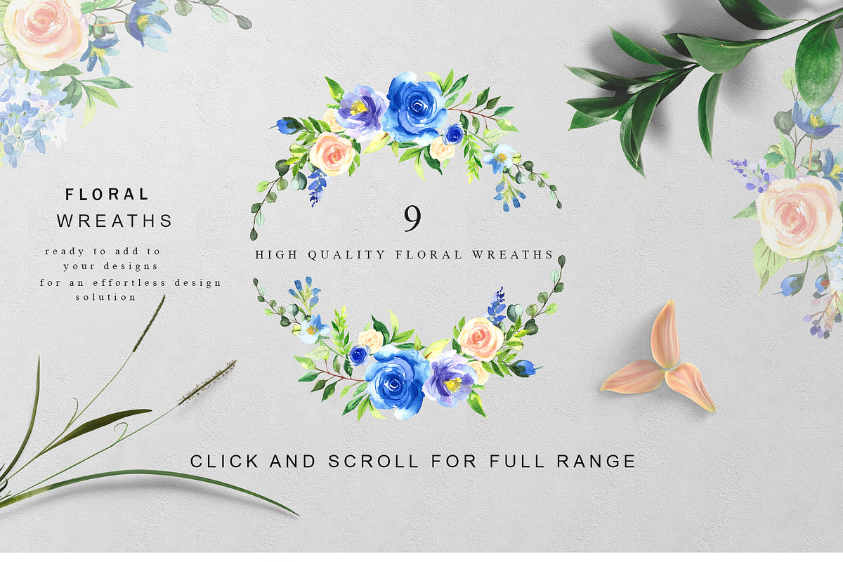 Watercolor Flowers - Blue Roses, an Illustration by Pixavics (Photo 3 of 8)