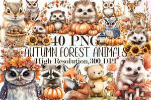 Autumn Forest Compositions Animals P, an Illustration by Sublimation Artist