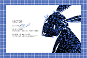 Linocut bunny rabbit vector clip art, a Graphic by Palette Pursuit (Thumbnail 5 of 7)