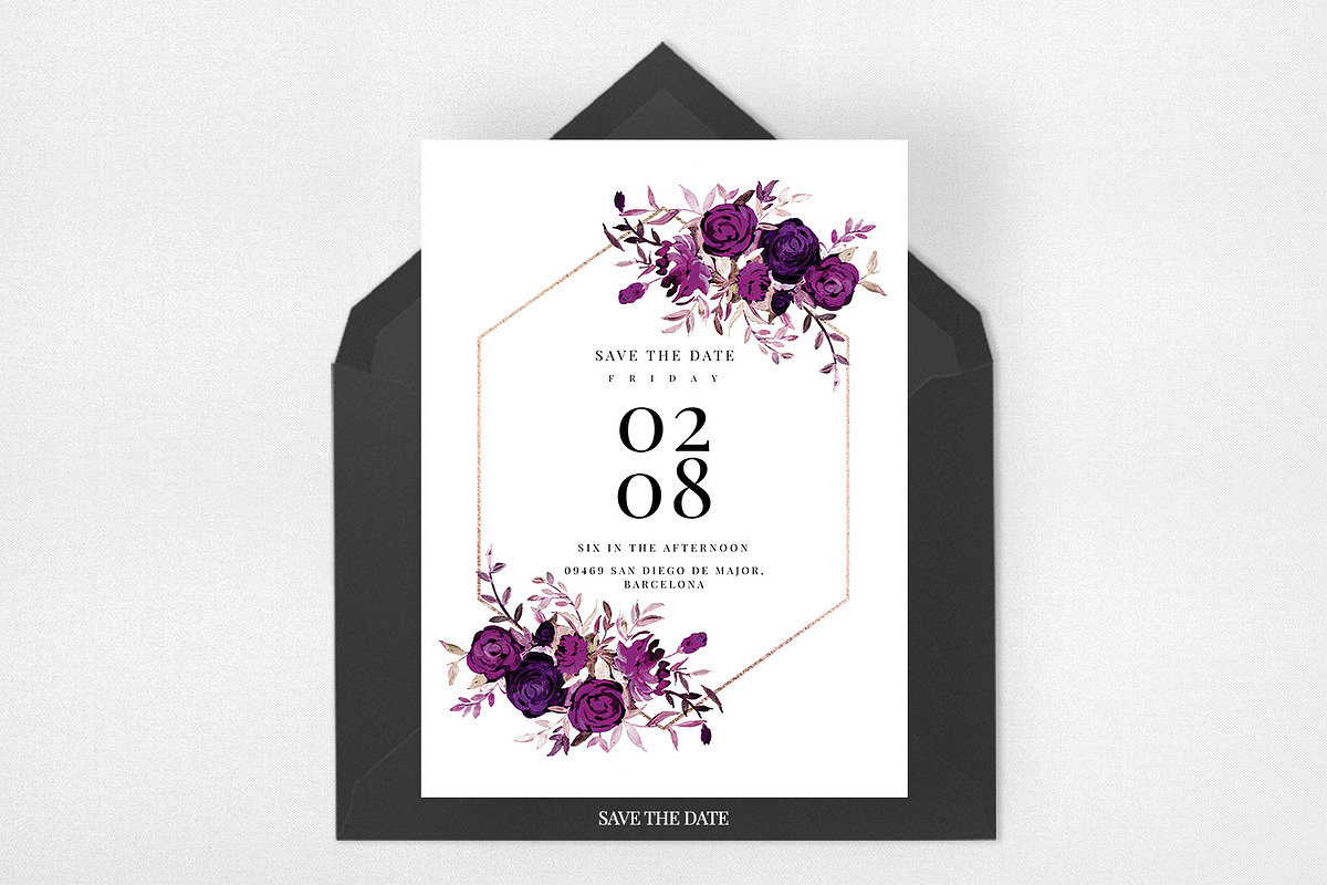 Burgundy Wedding Invitation Suite, an Invitation Template by Azka Creative (Photo 4 of 5)