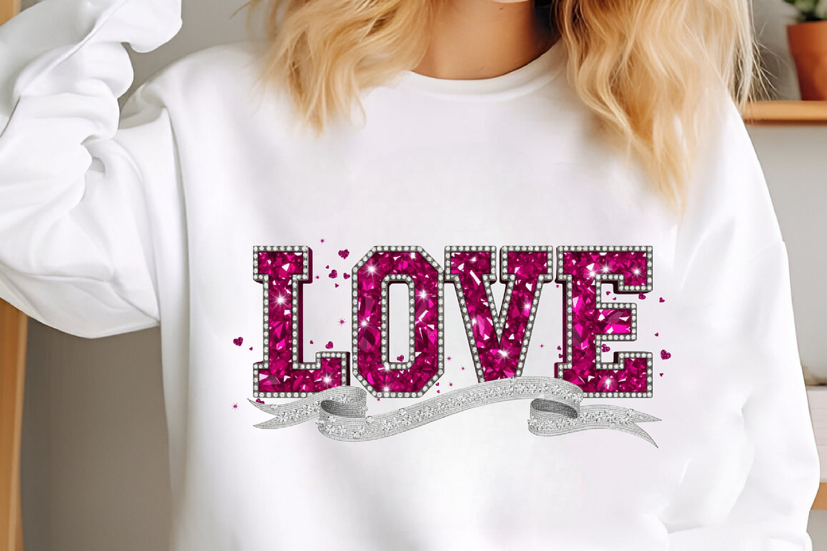 Rhinestone LOVE Valentine PNG, an Illustration by designcity5 (Photo 6 of 8)