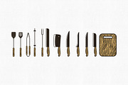 Vintage Barbecue Grill Elements, an Object Graphic by Designer Dude (Thumbnail 1 of 3)
