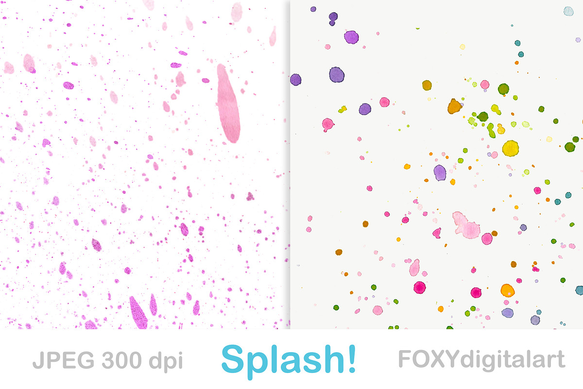 Paint splatter digital paper wedding, a Texture Graphic by FOXYdigitalart (Photo 2 of 4)