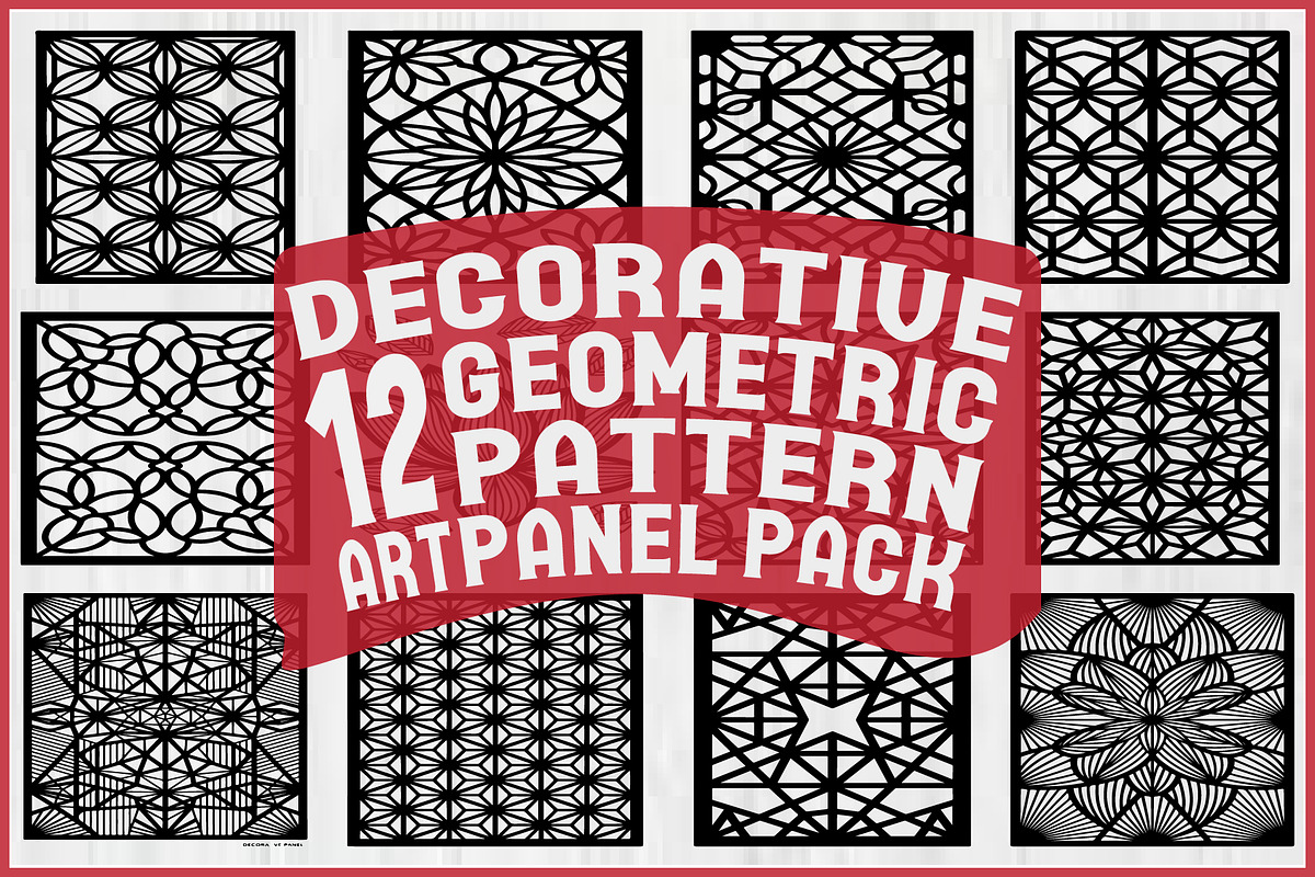 Black Geometric Pattern Panel SVG, an Object Graphic by jahid234 (Photo 1 of 13)