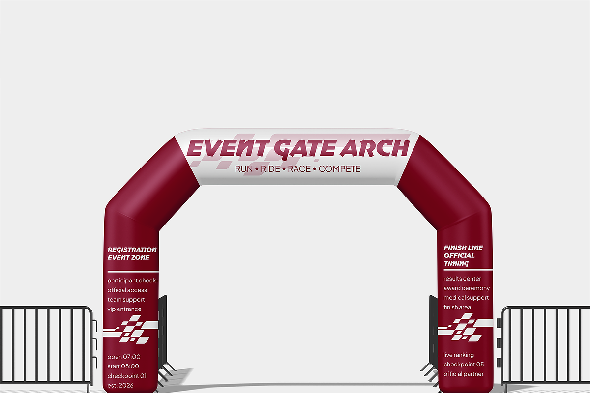 Inflatable Event Gate Arch Mockup, an Advertising Mockup by Bartama Graphic (Photo 3 of 5)
