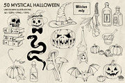 Mystic Halloween LineArt + Procreate, an Object Illustration by Skliarova (Thumbnail 5 of 7)