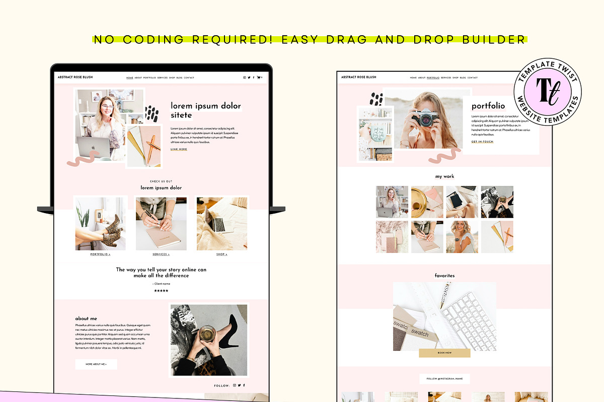 Pink Squarespace Website Template, a Squarespace Template by Template Twist Shop (Photo 6 of 10)