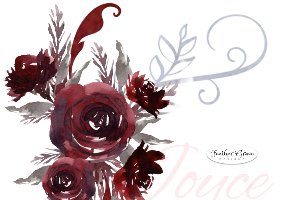 Burgundy Florals, Wreaths, an Illustration by Feather Grace Designs (Photo 2 of 13)