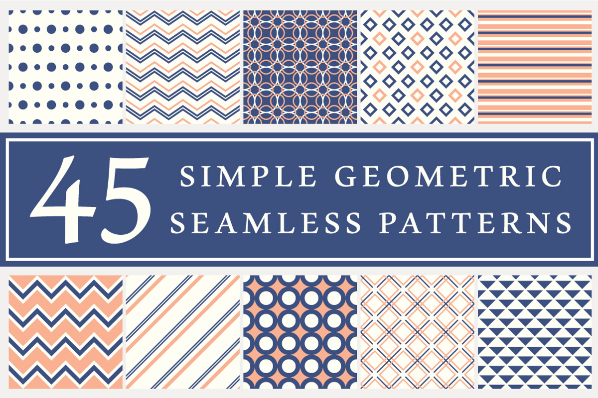 45 geometric seamless patterns, a Pattern Graphic by Vodoleyka (Photo 1 of 10)