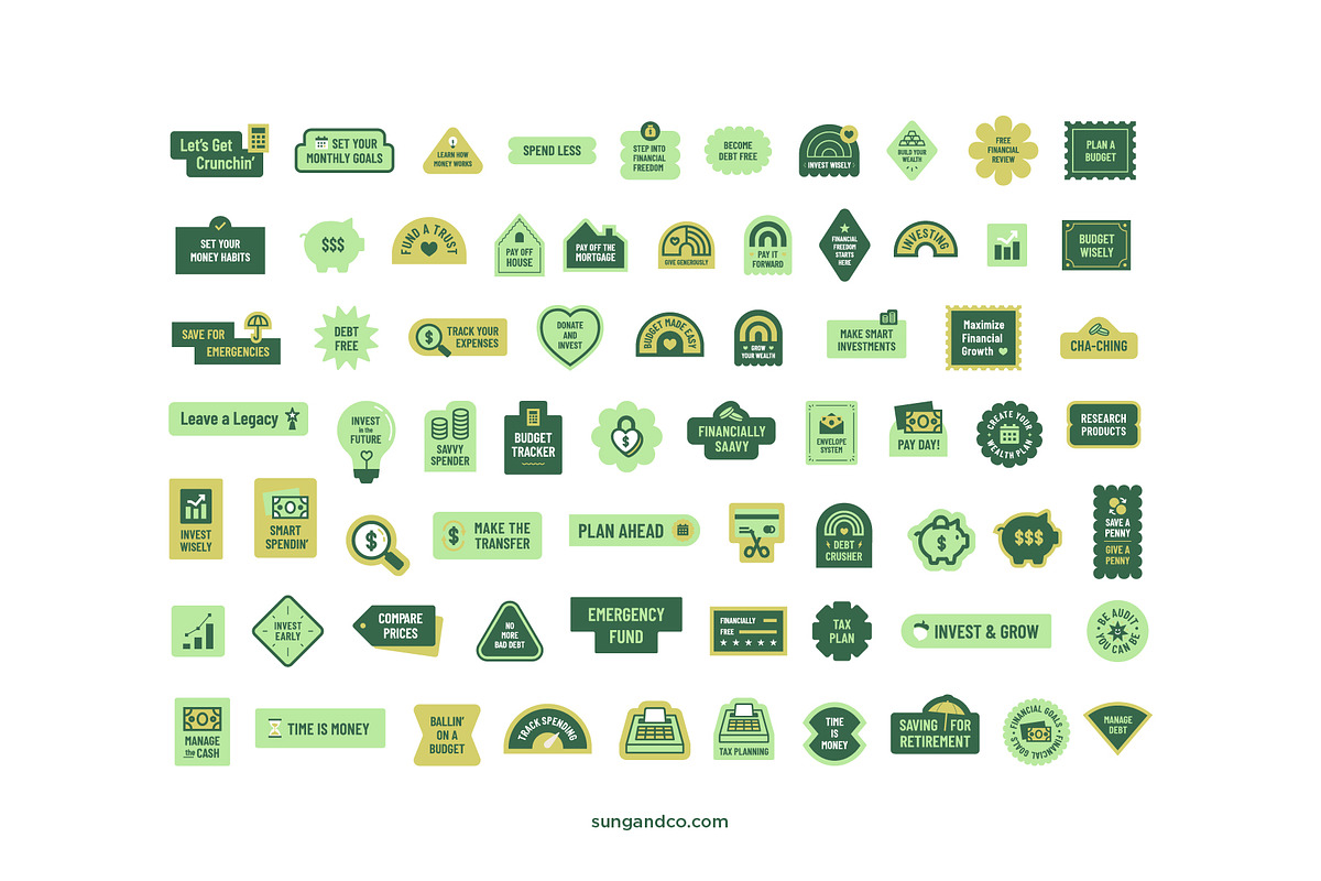 Financial Literacy Digital Stickers, a Finance Illustration by sungandco (Photo 8 of 8)