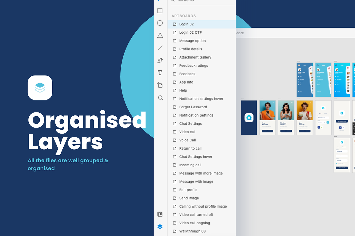 Q Message (adobe xd), an App Template by Nik Design (Photo 3 of 10)