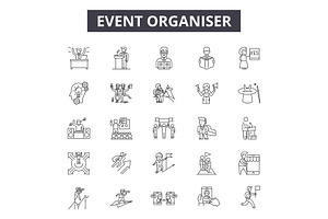 Event Organizer Line Icons, Signs