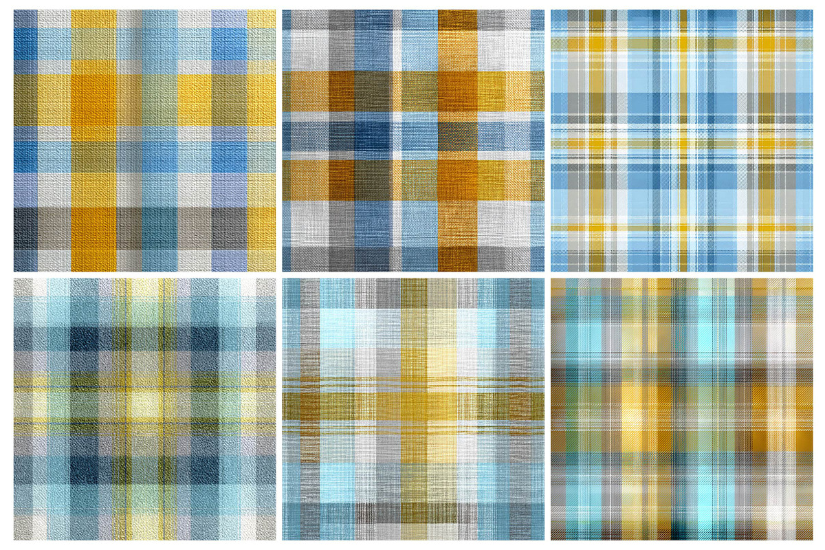 Blue Yellow and Grey Plaid, a Texture Illustration by DreamPrint404 (Photo 2 of 4)