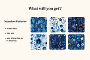 Cyanotype Gold Seamless Patterns, a Pattern Graphic by Ninterints (Thumbnail 5 of 13)