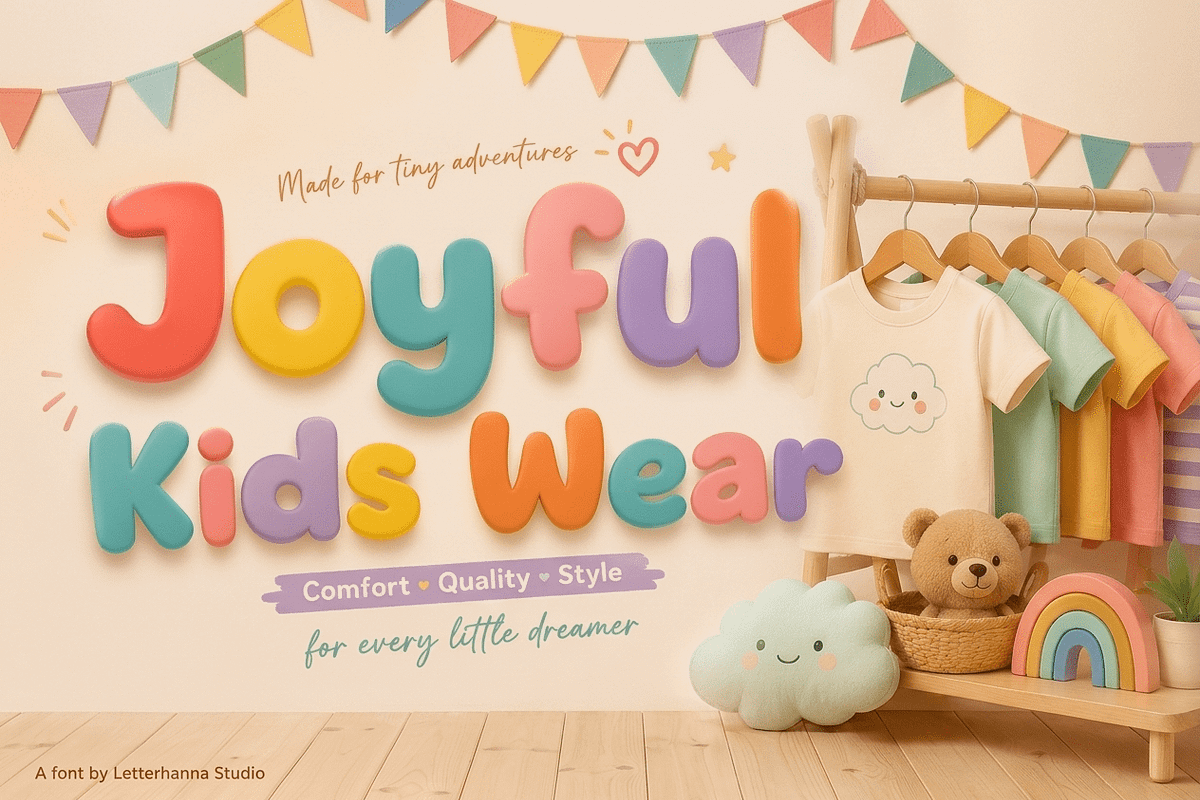 Cutepunch Bold Bubbly Cute Font, a Sans Serif Font by Letterhanna Studio (Photo 4 of 9)