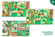 Tea Geometric Mosaic Design Set, a Food Illustration by Lettering_Logo (Thumbnail 3 of 7)