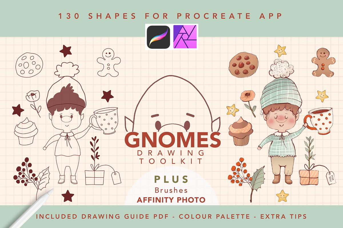 Gnomes Drawing Toolkit, a Brush Add-On by Rosangela Curti (Photo 1 of 13)