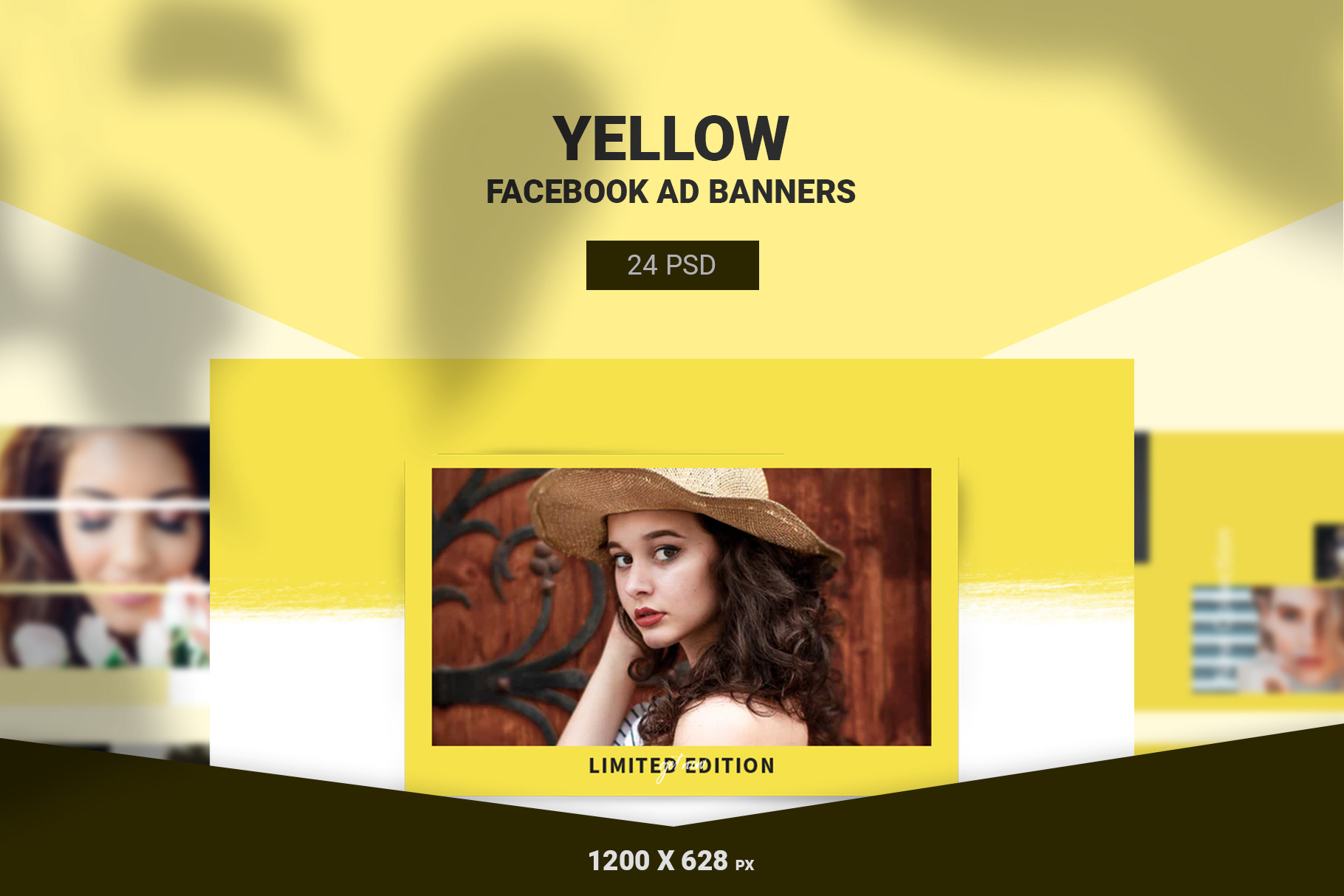 Yellow Facebook Ads Banners, a Social Media Template by Azruca