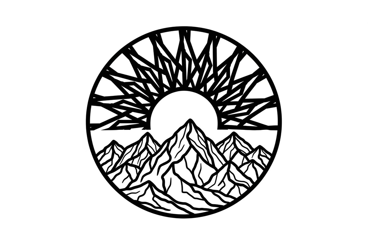 Mountain Sun Circle Design Bundle, an Illustration by Creativeshirt (Photo 7 of 31)