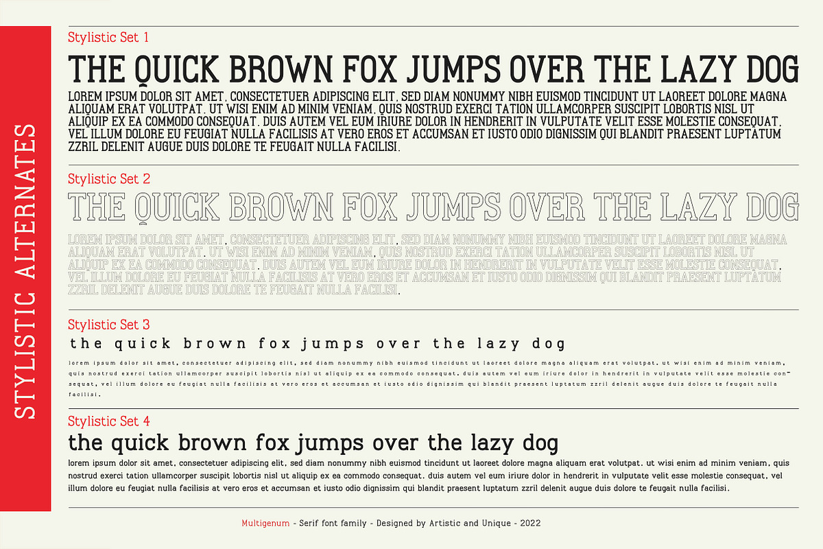 Multigenum - Serif font family, a Serif Font by Artistic & Unique (Photo 4 of 15)