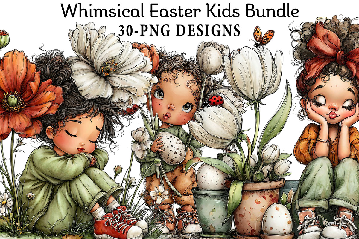 Whimsical Easter Kids Bundle, an Illustration by Daily.Designs (Photo 1 of 7)