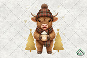 Highland Cow Christmas Winter PNG, an Illustration by Craft Nest (Thumbnail 1 of 6)