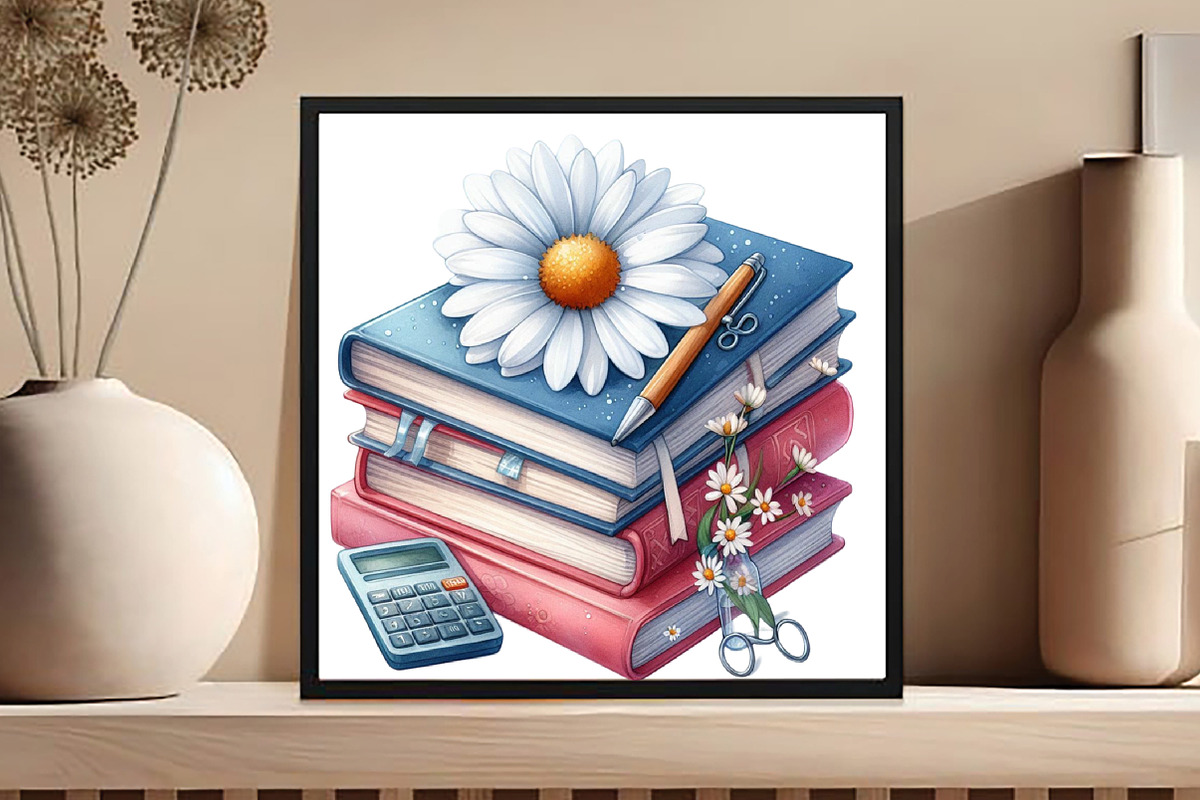 Watercolor Spring School Clipart, an Illustration by DreamCafeArt (Photo 5 of 5)
