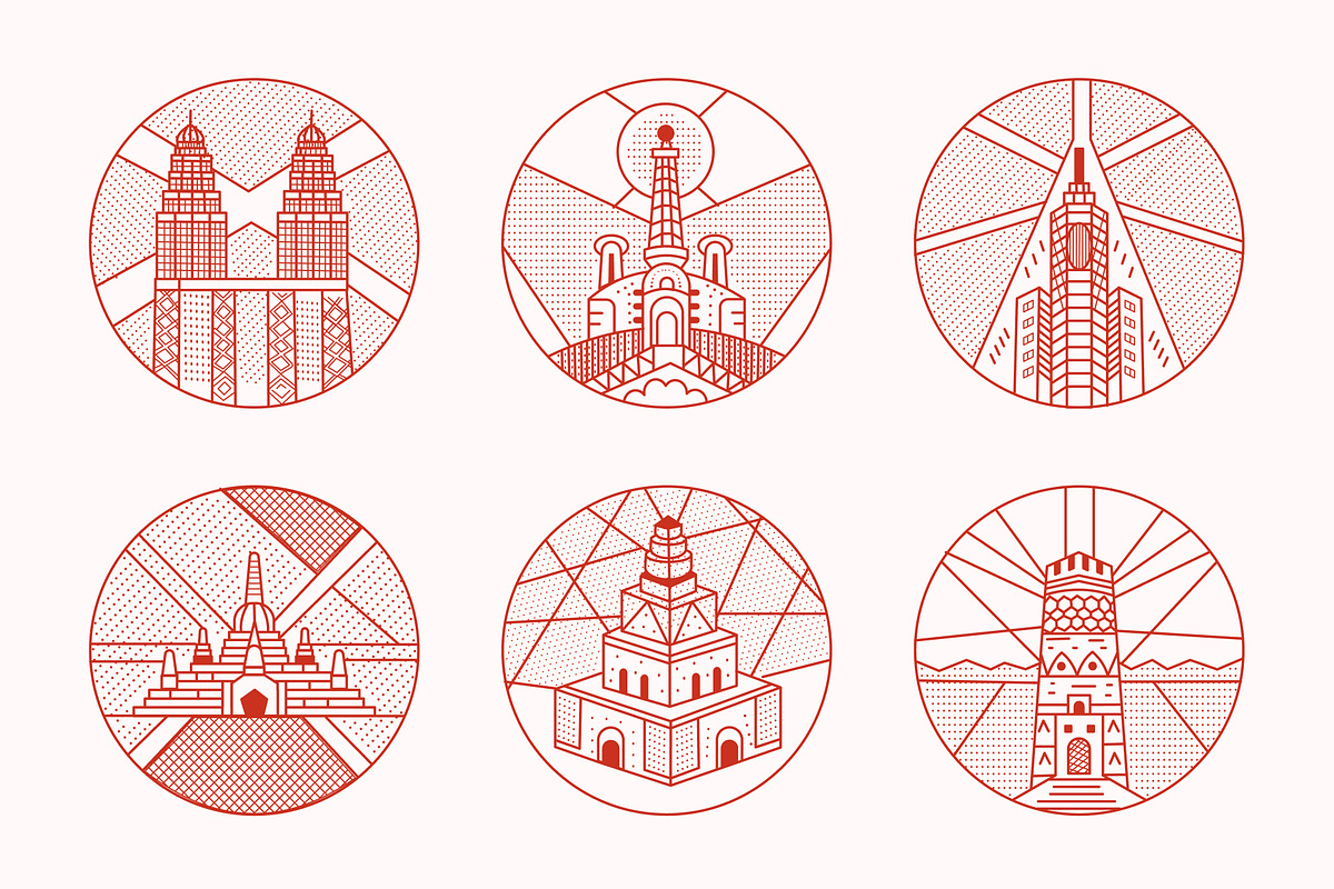 World Landmark Illustration Set, a Decorative Illustration by Brickclay (Photo 11 of 12)