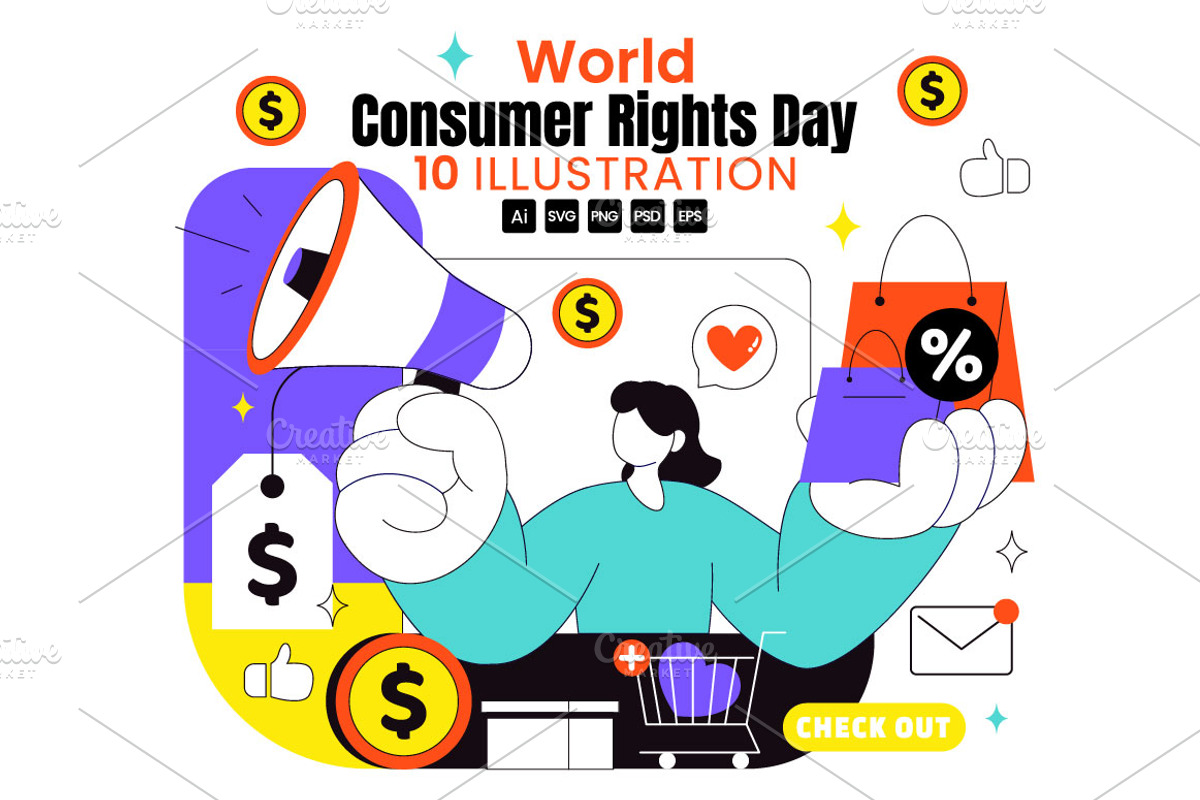 10 World Consumer Rights Day, a Person Illustration by denayunebgt (Photo 1 of 4)