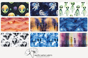 80 watercolour UFO seamless pattern, a Pattern Graphic by Poppy Lane Studio (Thumbnail 4 of 11)