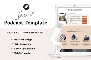 Podcast Landing Page Showit Template