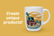 Camping on the beach illustration, a Transportation Illustration by gunaonedesign (Thumbnail 2 of 5)