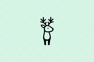 Minimalist Deer Icon Cervidae, an Animal Illustration by Vectorium Studio