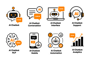 AI Chatbot Support Icons