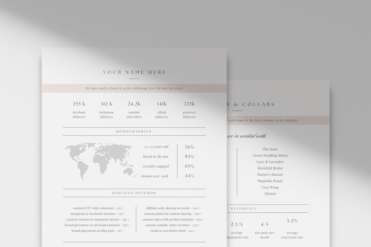 Canva Media Kit Design, a Stationery Template by roselindoco (Photo 3 of 3)