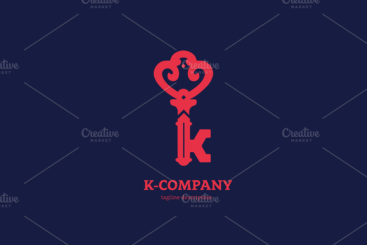 Vintage Door Key. Letter K Logo., a Branding & Logo Template by Bordo (Photo 2 of 5)