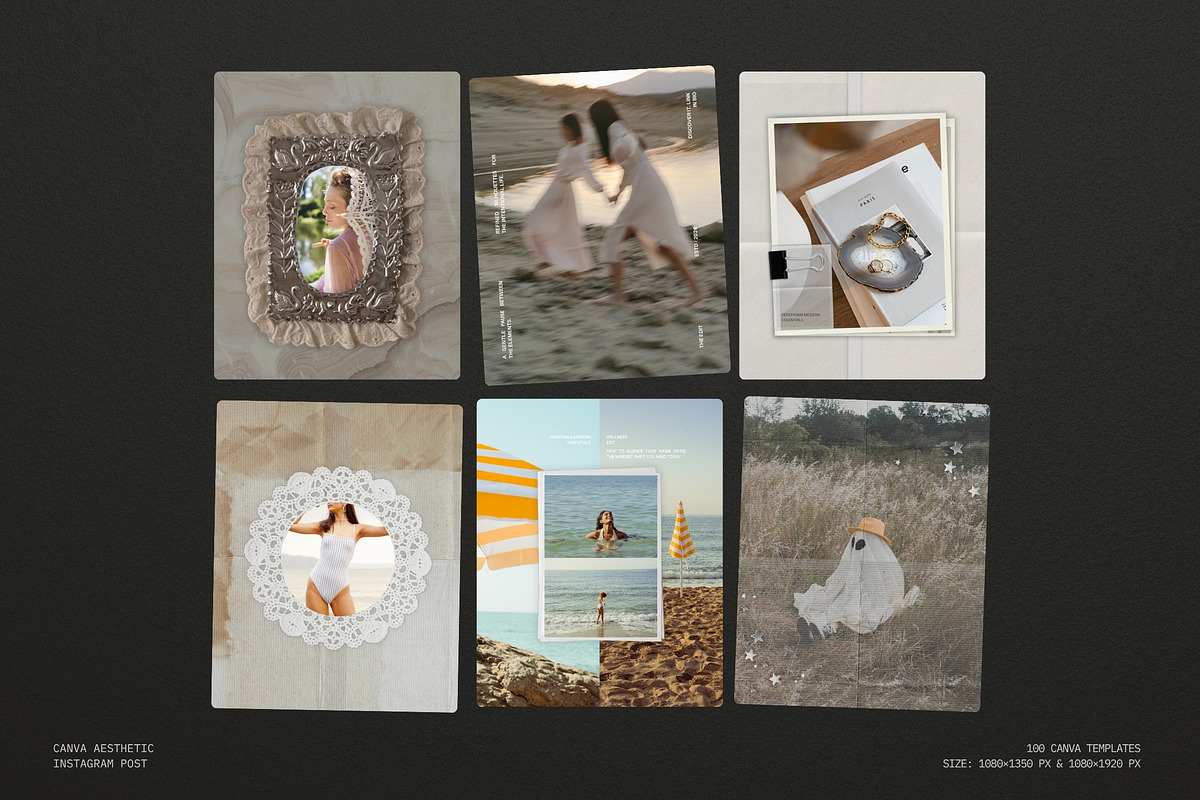 Nostalgic Beach Instagram Templates, a Social Media Template by Pani Temp. (Photo 4 of 16)