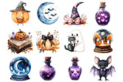 Cute Halloween Watercolor, a Seasonal Illustration by CitraGraphics (Thumbnail 3 of 5)