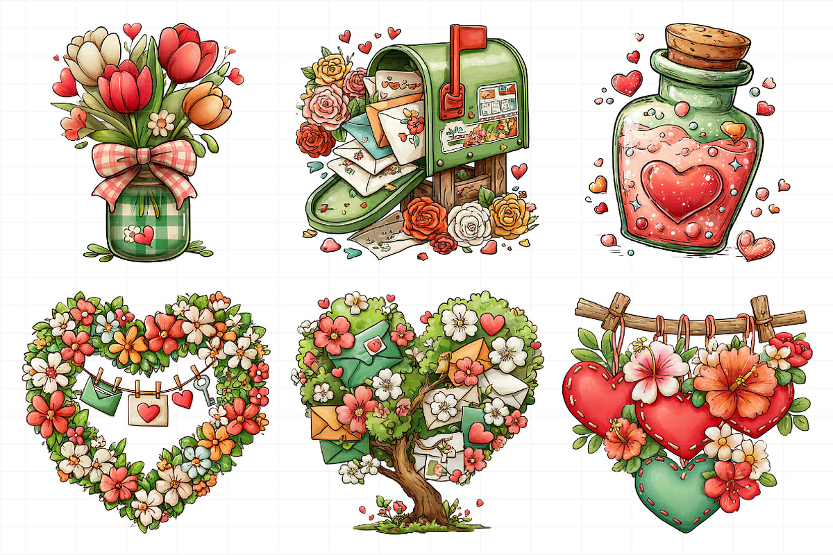 Whimsical Valentine Clipart Png, an Illustration by Daily.Designs (Photo 4 of 7)