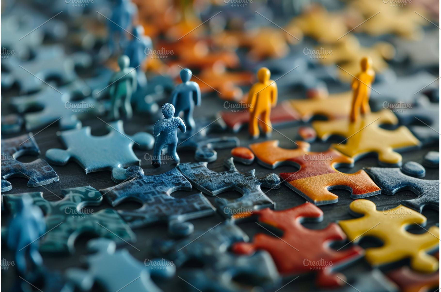 Multicolored puzzle with human, a Person Photo by ZinetroN