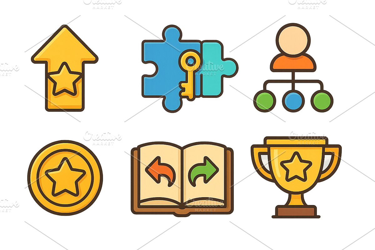 Colorful icons representing, an Education Illustration by ZinetroN