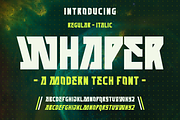 Whaper - Modern Tech Font, a Handwritten Font by MaikoHatta (Thumbnail 1 of 4)