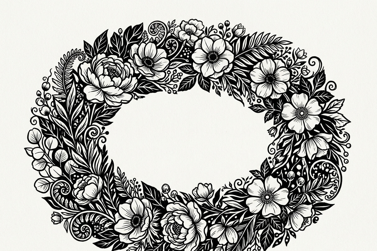 50 Elegant Floral Oval Mirror Frame, a Decorative Illustration by Amazin_art (Photo 26 of 29)